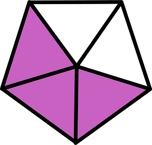 Magenta Pentagon Fraction 3:5