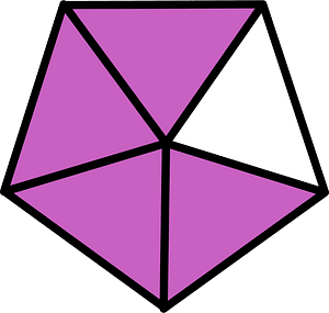 Magenta Pentagon Fraction 4:5