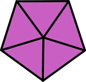Magenta Pentagon Fraction 5:5