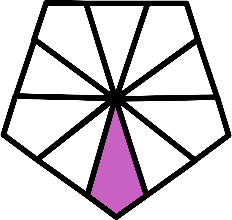 Magenta Pentagon Fraction 1:10