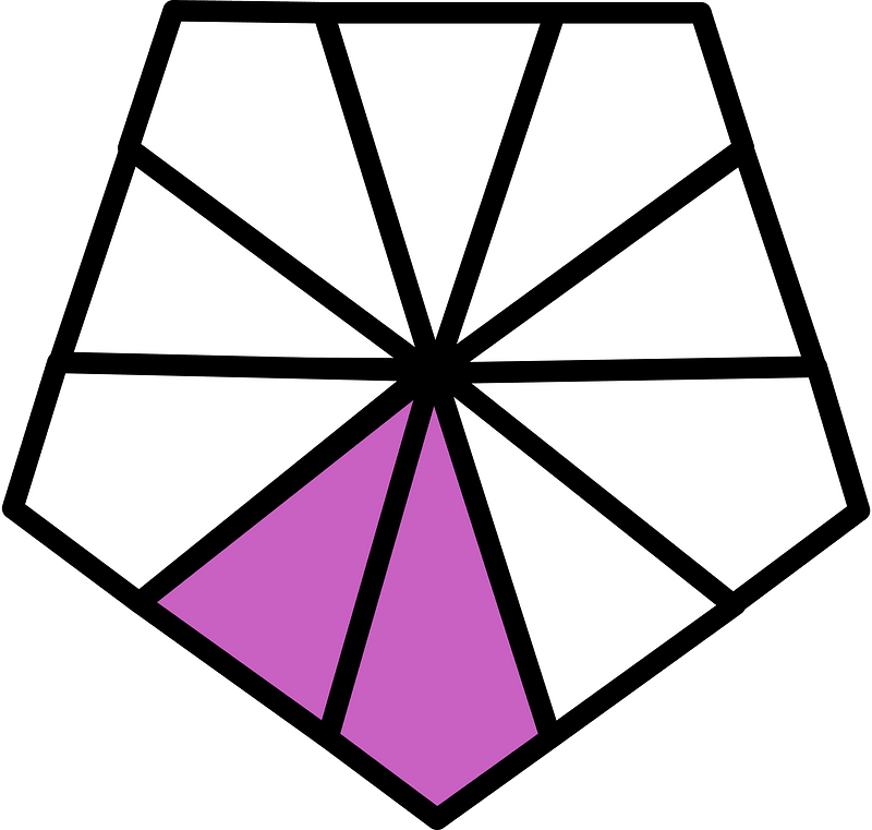 Magenta Pentagon Fraction 2:10