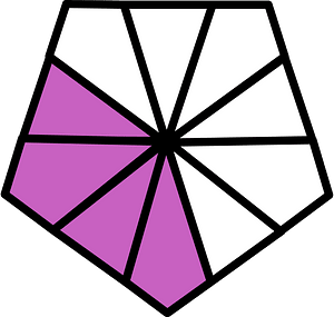Magenta Pentagon Fraction 4:10
