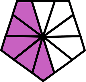 Magenta Pentagon Fraction 5:10