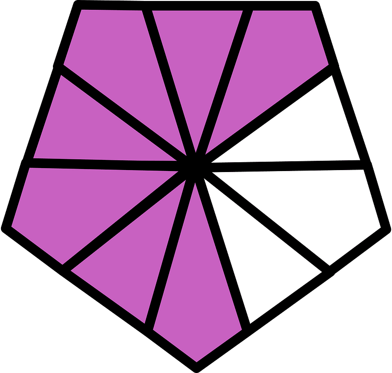 Magenta Pentagon Fraction 7:10