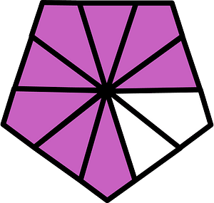 Magenta Pentagon Fraction 8:10