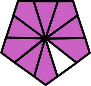 Magenta Pentagon Fraction 9:10