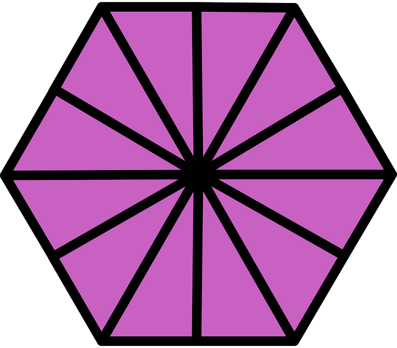Magenta Hexagon Fraction 12:12