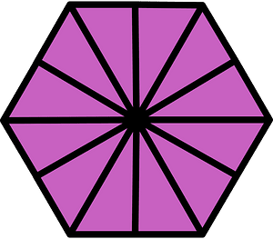 Magenta Hexagon Fraction 12:12