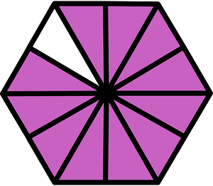 Magenta Hexagon Fraction 11:12