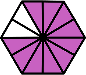 Magenta Hexagon Fraction 10:12