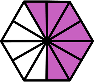 Magenta Hexagon Fraction 7:12