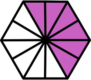 Magenta Hexagon Fraction 6:12