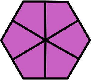 Magenta Hexagon Fraction 6:6