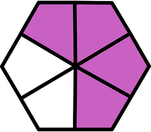 Magenta Hexagon Fraction 4:6