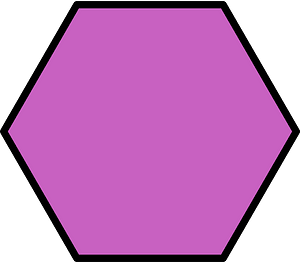 Magenta Hexagon Fraction 1:1