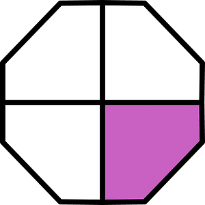 Magenta Octagon Fraction 1:4