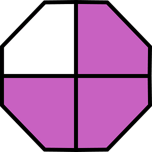 Magenta Octagon Fraction 3:4