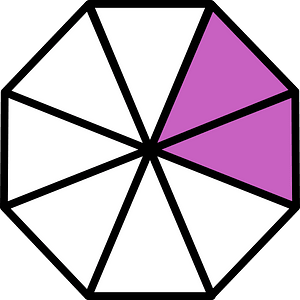 Magenta Regular Octagon Fraction 2:8