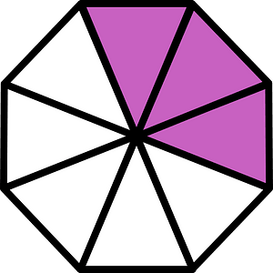 Magenta Regular Octagon Fraction 3:8