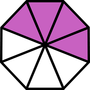 Magenta Regular Octagon Fraction 4:8