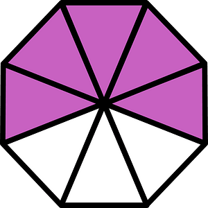 Magenta Regular Octagon Fraction 5:8