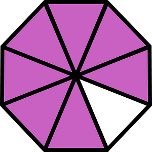 Magenta Regular Octagon Fraction 7:8