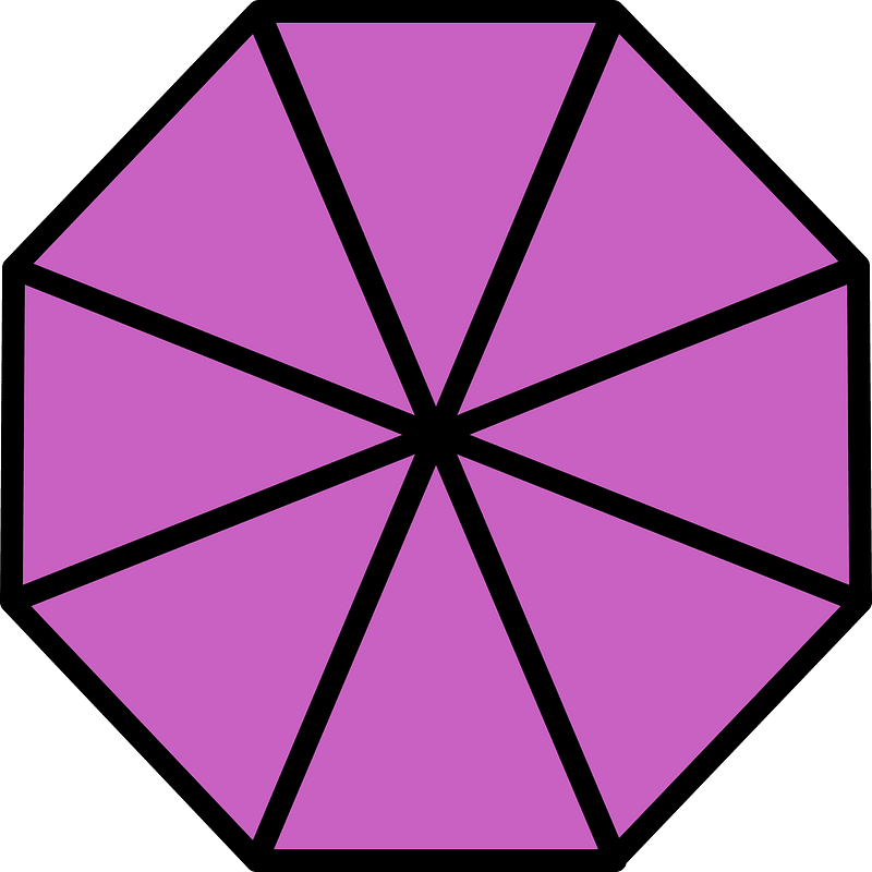 Magenta Regular Octagon Fraction 8:8