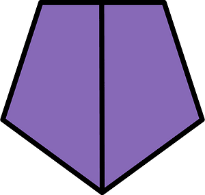 Violet Pentagon Fraction 2:2