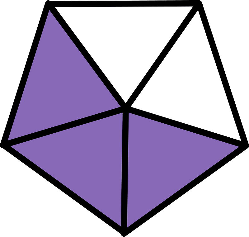 Violet Pentagon Fraction 3:5