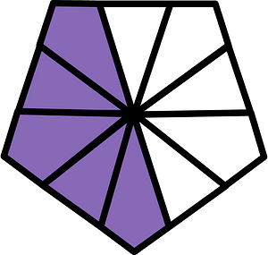 Violet Pentagon Fraction 5:10