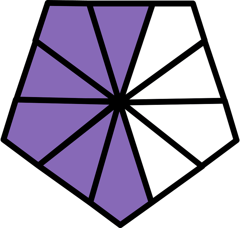 Violet Pentagon Fraction 6:10