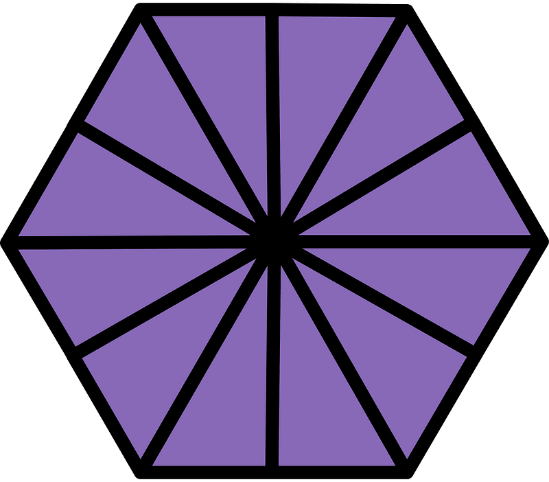 Violet Hexagon Fraction 12:12
