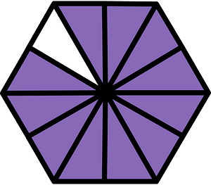 Violet Hexagon Fraction 11:12