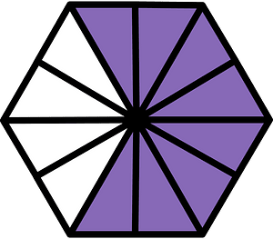 Violet Hexagon Fraction 8:12