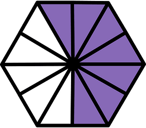 Violet Hexagon Fraction 7:12
