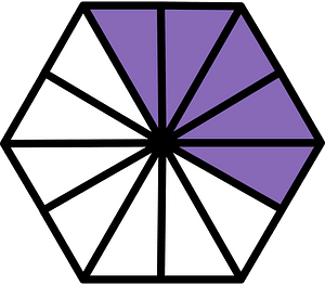 Violet Hexagon Fraction 5:12
