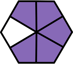 Violet Hexagon Fraction 5:6