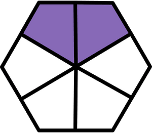 Violet Hexagon Fraction 2:6