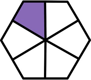 Violet Hexagon Fraction 1:6
