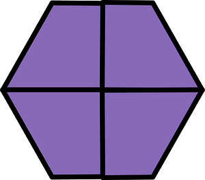 Violet Hexagon Fraction 4:4