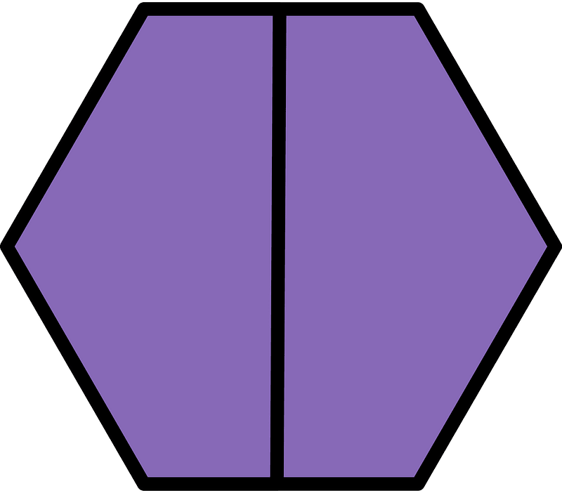 Violet Hexagon Fraction 2:2
