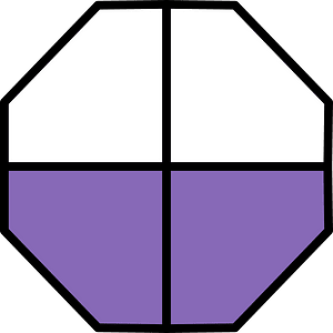 Violet Octagon Fraction 2:4