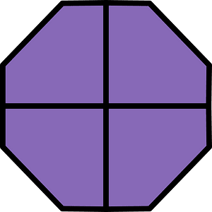 Violet Octagon Fraction 4:4