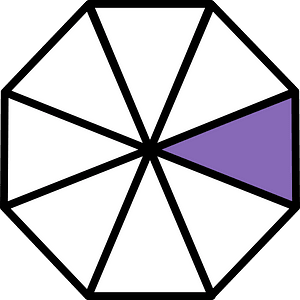 Violet Regular Octagon Fraction 1:8
