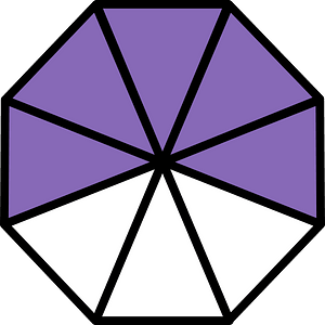 Violet Regular Octagon Fraction 5:8