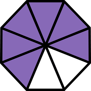 Violet Regular Octagon Fraction 6:8