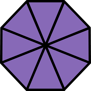 Violet Regular Octagon Fraction 8:8