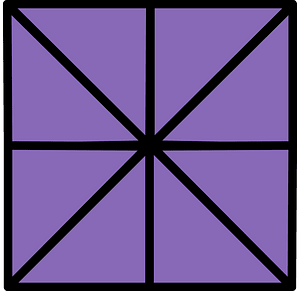 Violet Square Fraction 8:8