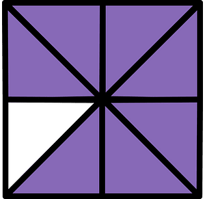 Violet Square Fraction 7:8