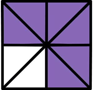 Violet Square Fraction 6:8